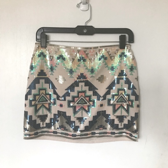 Express Dresses & Skirts - ***SOLD***Express Multicolor Sequin Mini Skirt - Size XS
